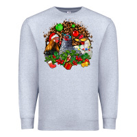 Heather Grey Christmas party and chickens Premium Sweatshirt - AdoDesignShop