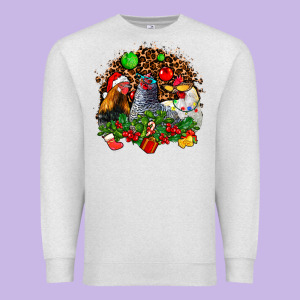 Christmas Party And Chickens Premium Sweatshirt Designed By Adodesignshop