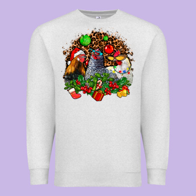 Christmas Party And Chickens Premium Sweatshirt Designed By Adodesignshop
