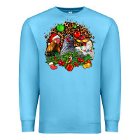 Ocean Blue Christmas party and chickens Premium Sweatshirt - AdoDesignShop
