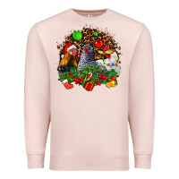 Pale Pink Christmas party and chickens Premium Sweatshirt - AdoDesignShop