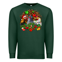 Sports Green Christmas party and chickens Premium Sweatshirt - AdoDesignShop