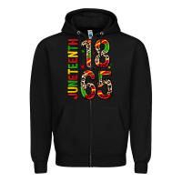 Black 1865 juneteenth Zipper Hoodie - Zillion Design Studio