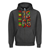 Charcoal Heather 1865 juneteenth Zipper Hoodie - Zillion Design Studio
