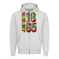 Dove Grey 1865 juneteenth Zipper Hoodie - Zillion Design Studio