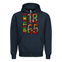 Navy 1865 juneteenth Zipper Hoodie - Zillion Design Studio