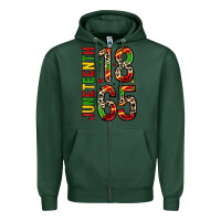 Sports Green 1865 juneteenth Zipper Hoodie - Zillion Design Studio