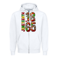 White 1865 juneteenth Zipper Hoodie - Zillion Design Studio