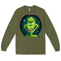 Army Green Grinch Long Sleeve Tee - Unal Design
