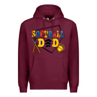 Burgundy softball dad Premium Hoodie - AdoDesignShop