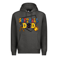 Charcoal Heather softball dad Premium Hoodie - AdoDesignShop