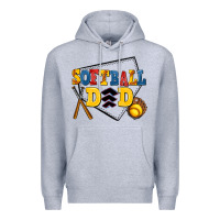 Heather Grey softball dad Premium Hoodie - AdoDesignShop