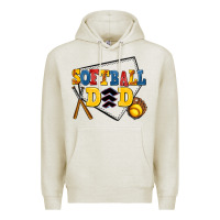 Oatmeal Heather softball dad Premium Hoodie - AdoDesignShop