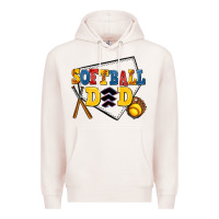 Pale Pink softball dad Premium Hoodie - AdoDesignShop