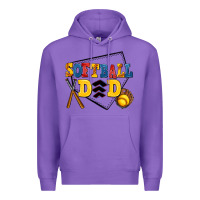 Purple softball dad Premium Hoodie - AdoDesignShop