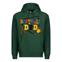 Sports Green softball dad Premium Hoodie - AdoDesignShop
