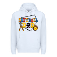 White softball dad Premium Hoodie - AdoDesignShop