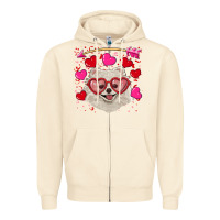 Sandshell valentine's day white pomeranian Zipper Hoodie - RanaPortraitStore