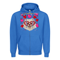 True Royal valentine's day white pomeranian Zipper Hoodie - RanaPortraitStore