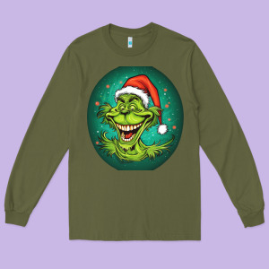 Grinch Long Sleeve Tee Designed By Unal Design