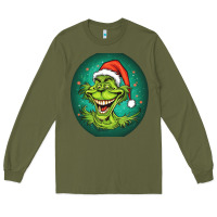 Army Green Grinch Long Sleeve Tee - Unal Design