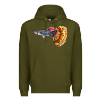 Army Green Guppy Fish Premium Hoodie - LillyAllenDesigns