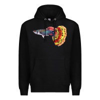 Black Guppy Fish Premium Hoodie - LillyAllenDesigns