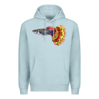Blue Mist Guppy Fish Premium Hoodie - LillyAllenDesigns