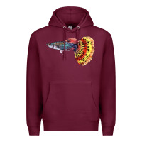 Burgundy Guppy Fish Premium Hoodie - LillyAllenDesigns