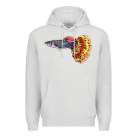Dove Grey Guppy Fish Premium Hoodie - LillyAllenDesigns