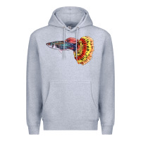 Heather Grey Guppy Fish Premium Hoodie - LillyAllenDesigns