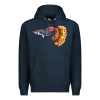 Navy Guppy Fish Premium Hoodie - LillyAllenDesigns