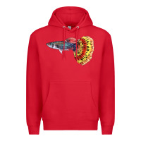 Red Guppy Fish Premium Hoodie - LillyAllenDesigns
