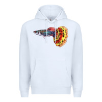 White Guppy Fish Premium Hoodie - LillyAllenDesigns