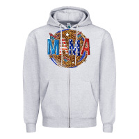 Heather Grey 4th of july mama Zipper Hoodie - texasbilliewilder