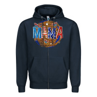 Navy 4th of july mama Zipper Hoodie - texasbilliewilder