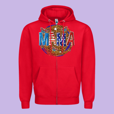 Zipper Hoodie 4th of july mama