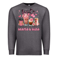 Charcoal Heather beauty comes in all shapes and sizes coffee cups Premium Sweatshirt - JahusDesignShop