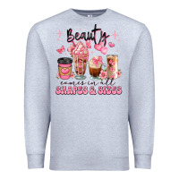 Heather Grey beauty comes in all shapes and sizes coffee cups Premium Sweatshirt - JahusDesignShop
