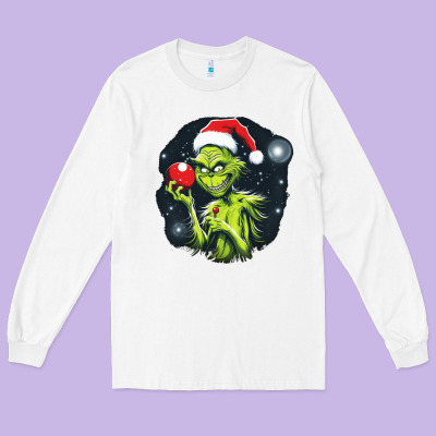 Grinch Long Sleeve Tee Designed By Unal Design