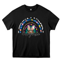 Black happy easter rainbow Heavy Core Tee - CowhideDigitalArt