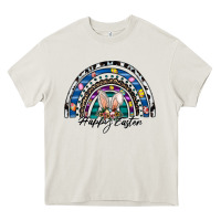 Cream happy easter rainbow Heavy Core Tee - CowhideDigitalArt