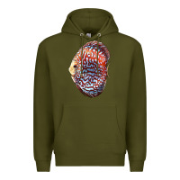 Army Green Discus Fish Premium Hoodie - LillyAllenDesigns