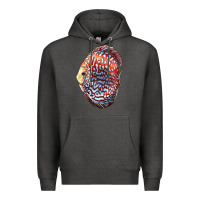 Charcoal Heather Discus Fish Premium Hoodie - LillyAllenDesigns