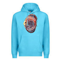 Ocean Blue Discus Fish Premium Hoodie - LillyAllenDesigns