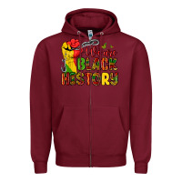 Burgundy we are black history Zipper Hoodie - Zillion Design Studio