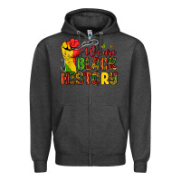 Charcoal Heather we are black history Zipper Hoodie - Zillion Design Studio