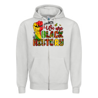 Dove Grey we are black history Zipper Hoodie - Zillion Design Studio