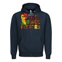 Navy we are black history Zipper Hoodie - Zillion Design Studio