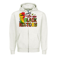 Oatmeal Heather we are black history Zipper Hoodie - Zillion Design Studio